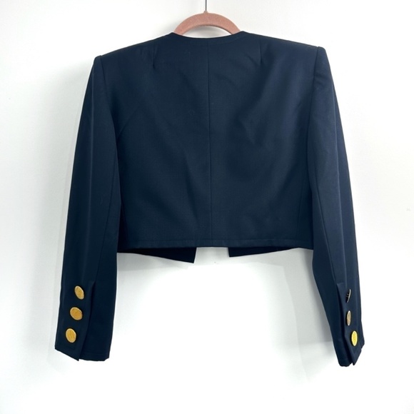 Vintage Givenchy Cropped Open Front Blazer - Picture 6 of 13